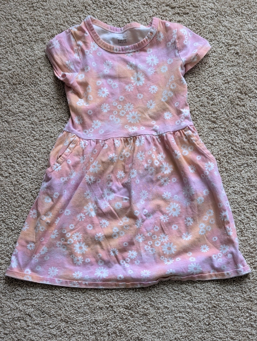 jumping beans Pink and White Daisy Short-Sleeve Dress